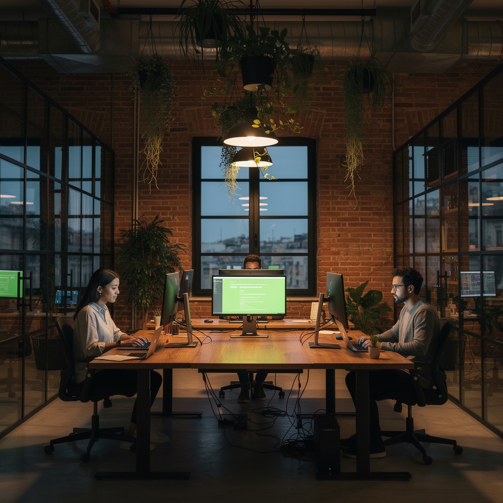 Equipo de Xozebe en su espacio de trabajo en Madrid